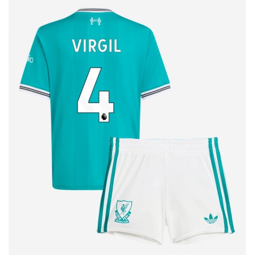 Fotbalové Dres Liverpool Virgil van Dijk #4 Dětské Alternativní 2025-26 Krátký Rukáv (+ trenýrky)